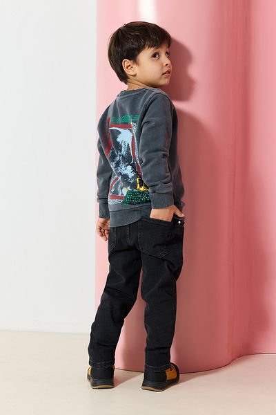 TRENDYOLKIDS Чоловічі прямі джинсові штани антрацитового кольору TKDSS24PL00015