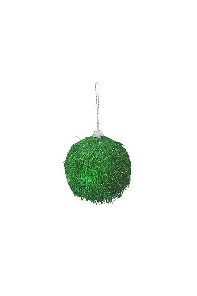 Parti Adresi Pine Tree Ornament Green Tufted Christmas Balls - 8 cm