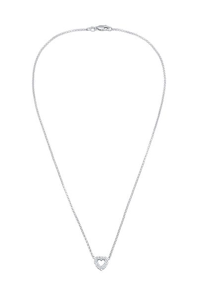 ELLI Halskette Damen Herz-Anhänger Love mit Lab-grown Diamanten (0,18 ct) in 925 Sterling Silber