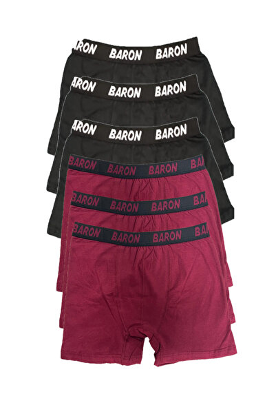 MODA YILDIZ Pachet de 6, economic, pentru bărbați, anii boxeri negru-visiniu ...