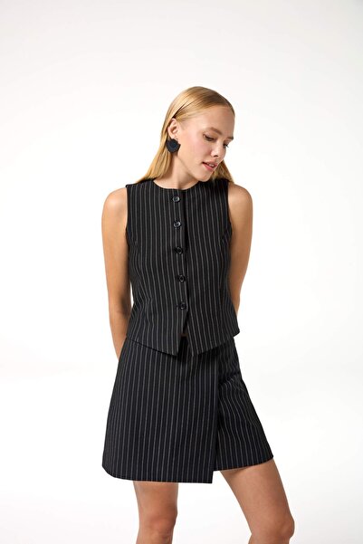 Evermade High Waist Striped Mini Skirt