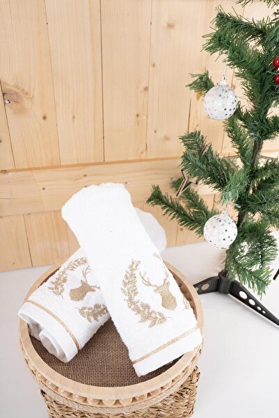 Baveno 100% бавовна, подвійний, 50x90 см, новорічний вишитий рушник і набір рушників