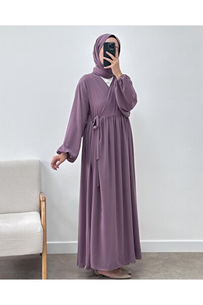 CHUL Kruvaze Yaka Ferace - Gül Kurusu - Geniş Beden Aralığı