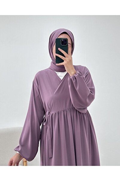 CHUL Kruvaze Yaka Ferace - Gül Kurusu - Geniş Beden Aralığı