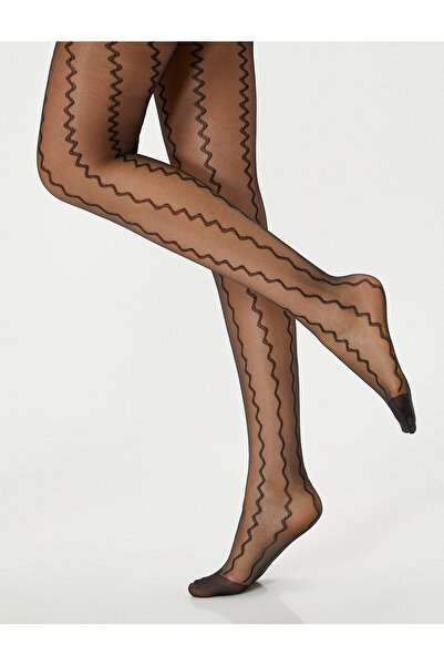 Koton Pantyhose Geometric Patterned