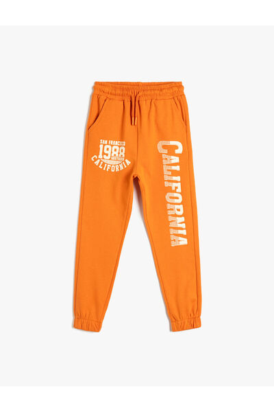 Koton Jogger-Jogginghose mit College-Print, Tasche, Bindeband an der Taille