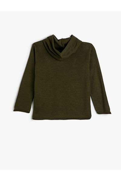 Koton Long Sleeve Hooded Kangaroo Pocket Sweatshirt