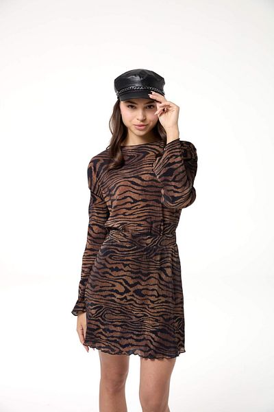 Evermade High Waist Zebra Print Mini Skirt