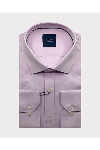 KAMER ERKEK REGULAR FIT UZUN KOL KLASİK YAKA DÜZ AÇIK PEMBE GÖMLEK 3770PA