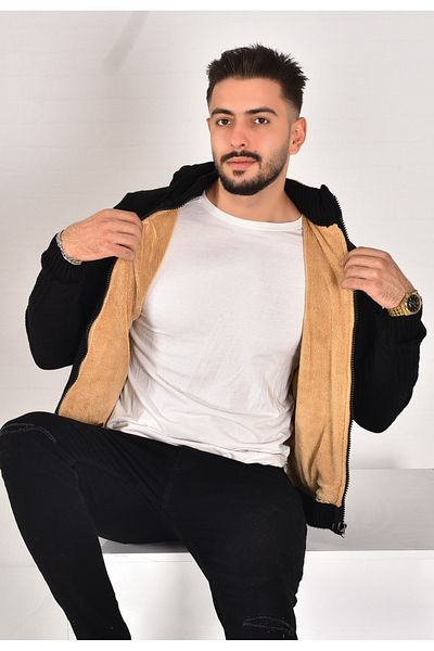 BAYMAN Men's Fleece Knitted Coat
