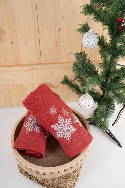 Baveno 100% бавовна, подвійний, 50x90 см, новорічний вишитий рушник і набір рушників