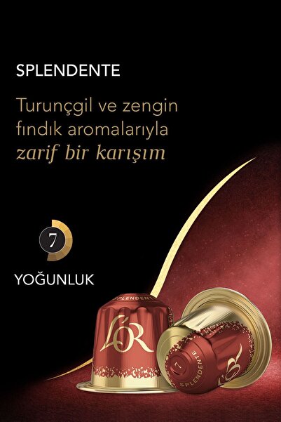 L'OR Splendente Intensity 7 Nespresso Uyumlu Alüminyum Kapsül Kahve Fırsat Paketi 10 Adet x 5 Paket
