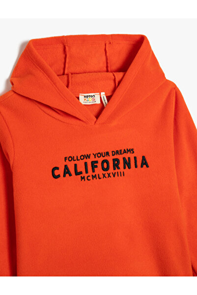 Koton Kapşonlu Sweatshirt California Baskılı Şardonlu