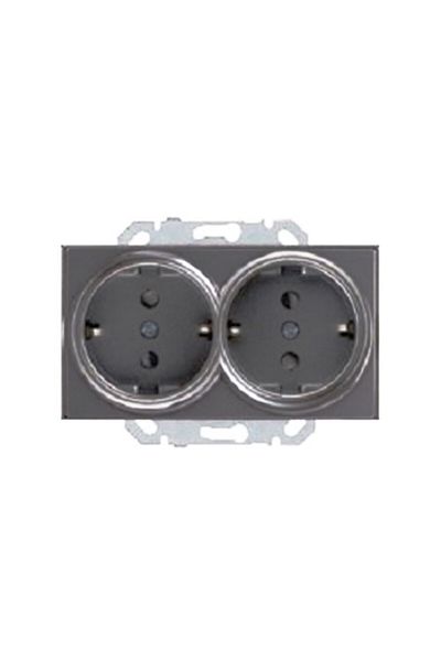 Netelsan Smoked - Double Grounded Socket (Without Frame)