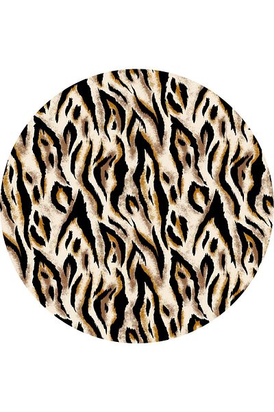 Razz Moda Leopard and Zebra Patterned Digital Printed Round Tablecloth