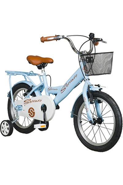 Serraro 16 Jant Çocuk Bisikleti yeni sezon Mavi Ve Kahve Kılasik Çamurluk Ve ...