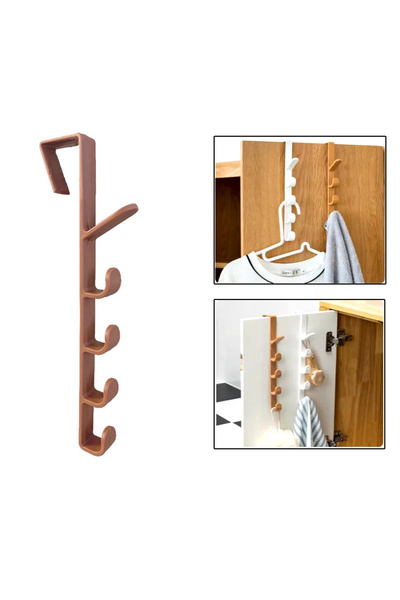 Microcase Taşınabilir Kapı Arkası Dikey 5 Kancalı Takı Eşya Çanta Şapka Kıyafet Askısı-AL4833 1 Adet