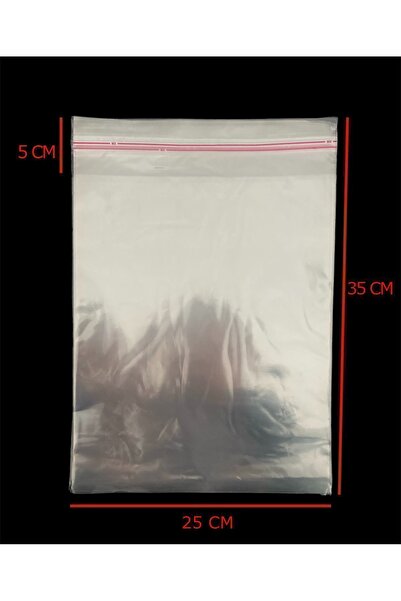 HG AMBALAJ 100 Adet 25x35 Cm Bantlı Yapışkanlı Şeffaf Opp Jelatin Poşet, Şeffaf Poşet ( 25x30 5 Cm)