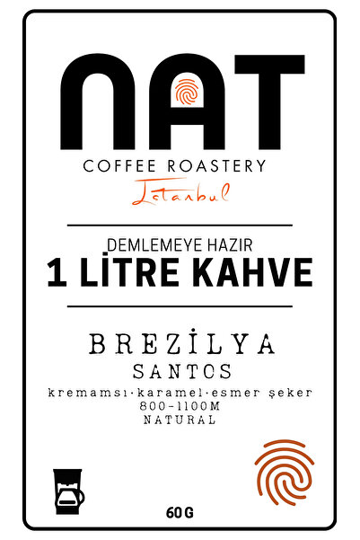 Nat Coffee Roasting Brezilya Santos-Özel Demleme-1L Filtre Kahve