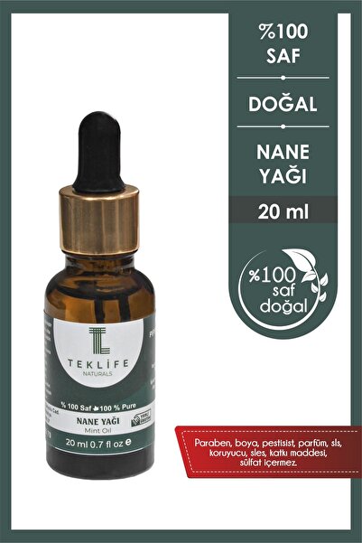 Teklife Naturals Nane yağı %100 saf ve doğal 20 ml TEKLİFE NATURALS