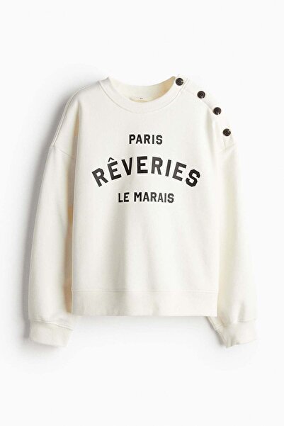 H&M Button-detail sweatshirt