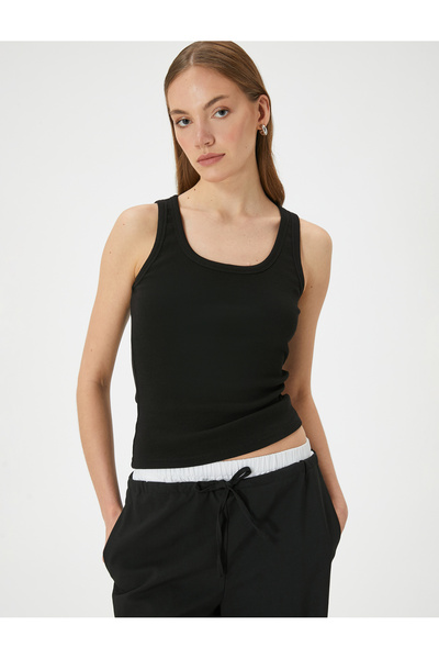 Koton Χοντρό λουράκι με κορδόνι Tank Top - U γιακά