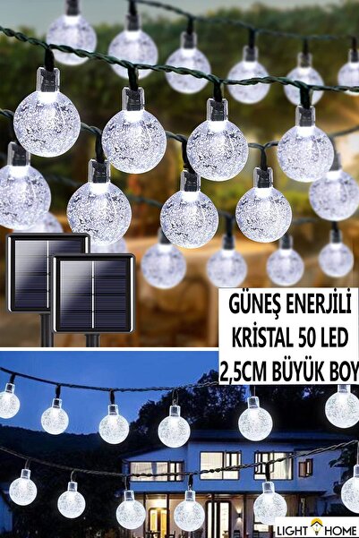 Light Home 50 Ledli Kristal Beyaz 7m Led Yılbaşı Çam Ağaç Süsü 50 Led Kristal...