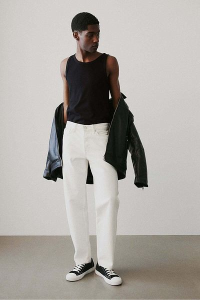 H&M قميص صدرية مضلعة بقصّة Slim Fit
