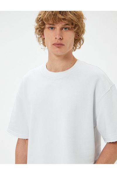 Koton Βαμβακερό μπλουζάκι Crew Neck Oversize - Κοντό μανίκι