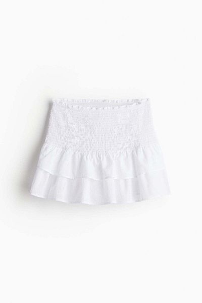H&M Smocked-waist tiered skirt
