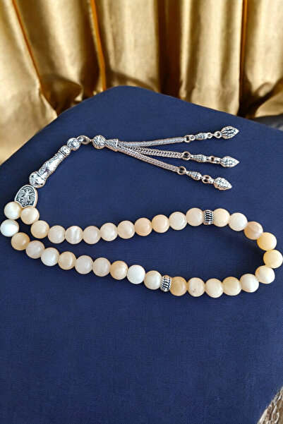 MGA DOĞAL TAŞ مسبحة كالسيت 33 بوصة مسبحة حجر طبيعي أصلي مقاوم لللون حجر طبيعي...