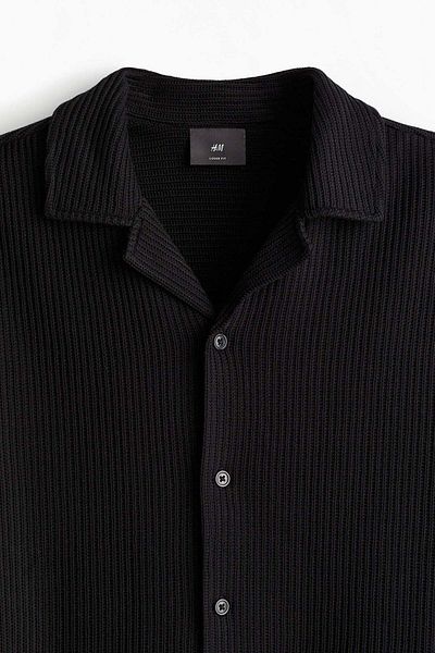 H&M Loose Fit Ribbed resort shirt