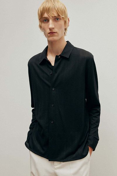 H&M Regular Fit Lace jersey shirt