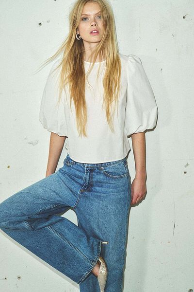 H&M Lyocell-blend tie-detail blouse
