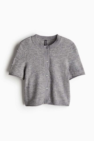 H&M Short-sleeved fine-knit cardigan