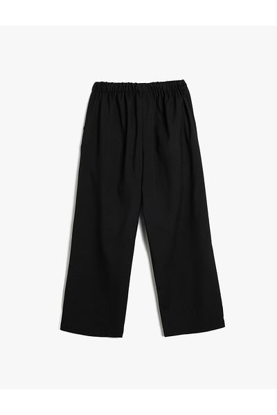Koton Wide Leg Trousers with Pocket Detail and Tie Waist
