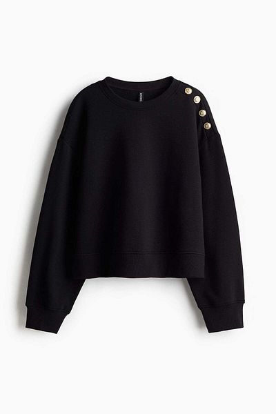 H&M Düğme Detaylı Sweatshirt