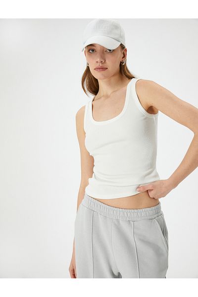 Koton Tanktop mit Kordel und dicken Trägern – U-Kragen