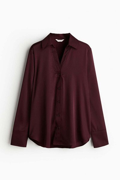 H&M بلوزة برقبة على شكل حرف V