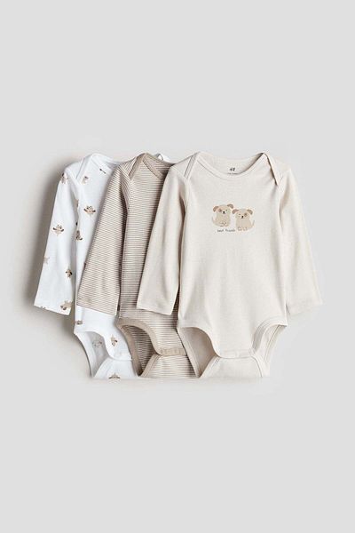 H&M 3-pack Long-sleeved Bodysuits