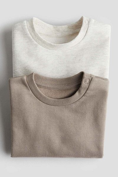H&M مجموعة من 2 من البلوزات القطنية