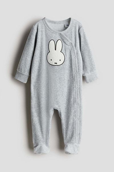 H&M Velour all-in-one pyjamas