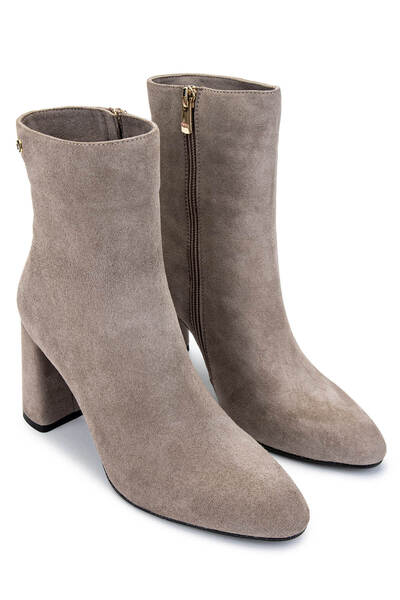 Tamer Tanca Kadın Hakiki Deri Vizon Süet Topuklu Bot