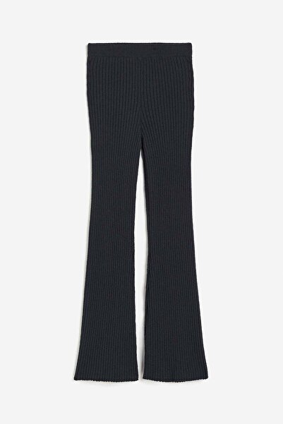 H&M Flared rib-knit trousers