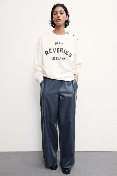 H&M Button-detail sweatshirt