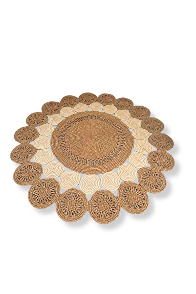 HomeTurko Dekoratif Yumşak Dokulu Doğal Jüt Kilim Hasır Halı Mutfak Banyo Bal...