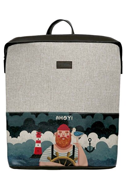 Dogo Unisex Vegan Gri Sırt Çantası - Ahoy Sailor Tasarım