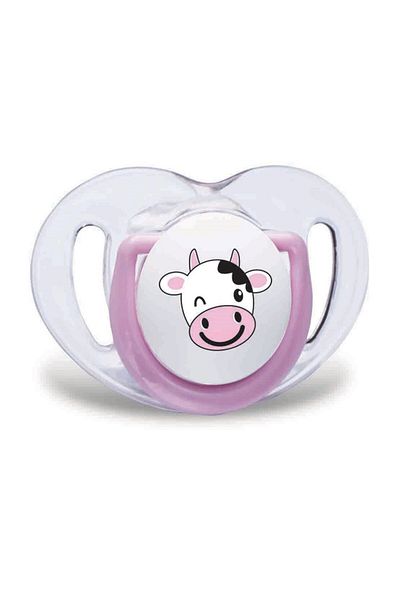 Mamajoo Orthodontic Pacifier, Pink Cow, 12 Months, Set of Two
