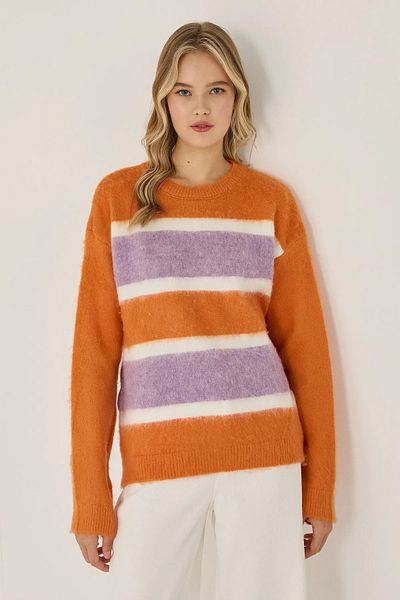 Hiccup Pulover din tricot cu dungi colorate, cu potrivire relaxată