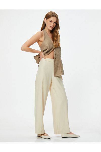 Koton Modalhose mit weitem Bein und hoher Taille